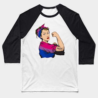 Strong woman BIsexual Pride LGBT Mom Baseball T-Shirt